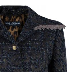 مملوكة مسبقًا Dolce and Gabbana Grey Multicolor Coat L