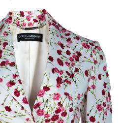 Pre Owned جاكيت بليزر دولتشي أند غابانا نقش أزهار بيضاء S
