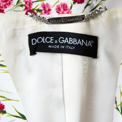 Pre Owned جاكيت بليزر دولتشي أند غابانا نقش أزهار بيضاء S