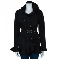 Pre Owned Dolce and Gabbana Black Nylon Coat M