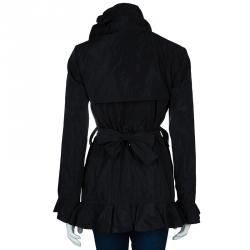 Pre Owned Dolce and Gabbana Black Nylon Coat M