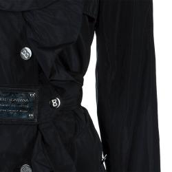 Pre Owned Dolce and Gabbana Black Nylon Coat M