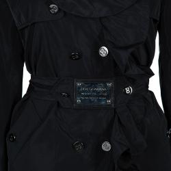 Pre Owned Dolce and Gabbana Black Nylon Coat M