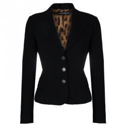 Pre Owned Dolce & Gabbana Black Contrast Lining Skirt Suit M