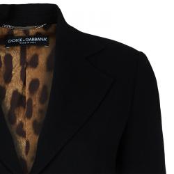 Pre Owned Dolce & Gabbana Black Contrast Lining Skirt Suit M