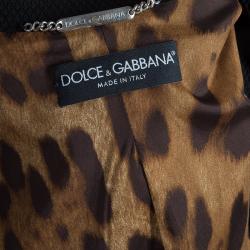 Pre Owned Dolce & Gabbana Black Contrast Lining Skirt Suit M