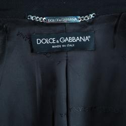 Pre Owned معطف طويل دولتشي أند غابانا بصفين أزرار أسود M