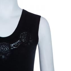 Dolce and Gabbana Black Lace Top and Cardigan Set M