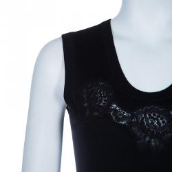 Dolce and Gabbana Black Lace Top and Cardigan Set M