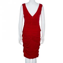 مملوكة مسبقًا Dolce and Gabbana Red Gathered Dress M