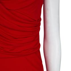 مملوكة مسبقًا Dolce and Gabbana Red Gathered Dress M