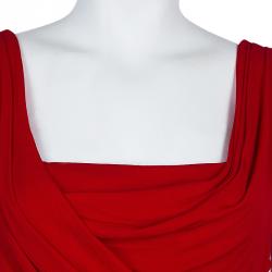 مملوكة مسبقًا Dolce and Gabbana Red Gathered Dress M