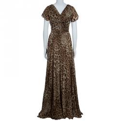 مملوكة مسبقًا Dolce And Gabbana Leopard Print Gown M