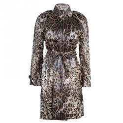 Pre Owned Dolce And Gabbana Leopard Print Coat M