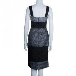 Pre Owned Dolce and Gabbana Black and Silver Broad Strap Dress S