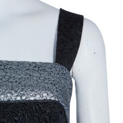 Pre Owned Dolce and Gabbana Black and Silver Broad Strap Dress S