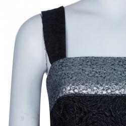 Pre Owned Dolce and Gabbana Black and Silver Broad Strap Dress S