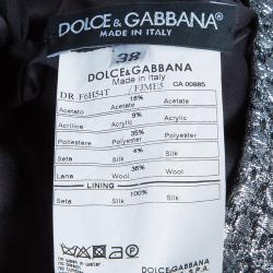 Pre Owned Dolce and Gabbana Black and Silver Broad Strap Dress S
