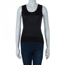 Pre Owned توب دولتشي أند غابانا تريكو أسود مورد S