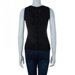 Pre Owned توب دولتشي أند غابانا تريكو أسود مورد S