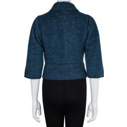 Pre Owned جاكيت دولتشي أند غابانا صوف أزرق بصفين أزرار S