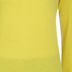 Pre Owned Dolce and Gabanna Yellow Turtleneck Knit Sweater M
