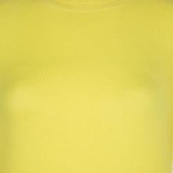 Pre Owned Dolce and Gabanna Yellow Turtleneck Knit Sweater M