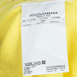 Pre Owned Dolce and Gabanna Yellow Turtleneck Knit Sweater M