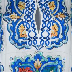 Pre Owned Dolce And Gabbana Printed Silk Bell Sleeve Kaftan S