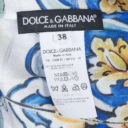 Pre Owned Dolce And Gabbana Printed Silk Bell Sleeve Kaftan S