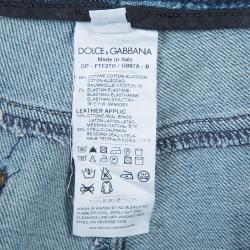 مملوكة مسبقًا Dolce and Gabbana Blue Light Wash Denim Distressed Faded Jeans M