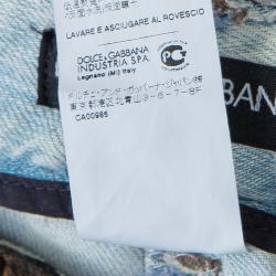 Pre Owned Dolce and Gabbana Brown Leopard Print Denim Jeans M