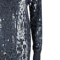 Pre Owned Dolce & Gabbana Grey Sequin Embellished Sweater Dress M