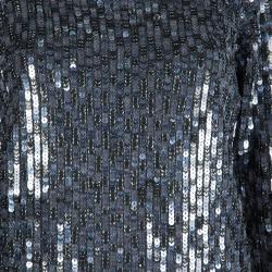 Pre Owned Dolce & Gabbana Grey Sequin Embellished Sweater Dress M