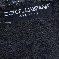 Pre Owned Dolce & Gabbana Grey Sequin Embellished Sweater Dress M