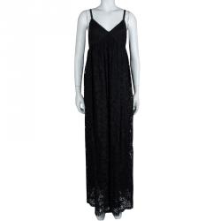 Dolce and Gabbana Black Lace Maxi Dress L