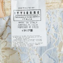 Pre Owned Dolce and Gabbana Cream and Gold Lace Bustier Top L