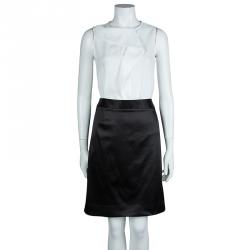 Pre Owned Dolce and Gabbana Black Satin Skirt L