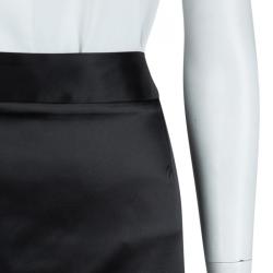 Pre Owned Dolce and Gabbana Black Satin Skirt L