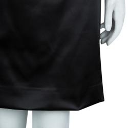 Pre Owned Dolce and Gabbana Black Satin Skirt L