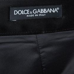 Pre Owned Dolce and Gabbana Black Satin Skirt L