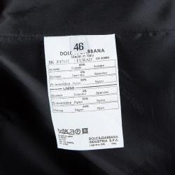 Pre Owned Dolce and Gabbana Black Satin Skirt L
