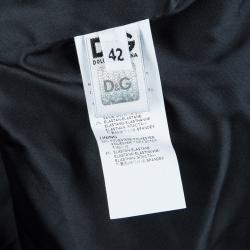 Pre Owned Dolce and Gabbana Pale Pink Contrast Notched Collar Detail Satin Blazer M