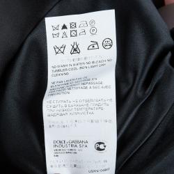 Pre Owned Dolce and Gabbana Pale Pink Contrast Notched Collar Detail Satin Blazer M