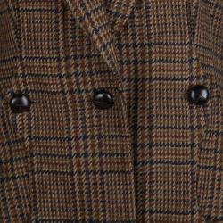 مملوكة مسبقًا Dolce and Gabbana Brown Houndstooth Lambswool Blazer M