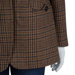 مملوكة مسبقًا Dolce and Gabbana Brown Houndstooth Lambswool Blazer M