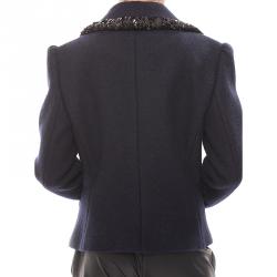 Pre Owned جاكيت دولتشي أند غابانا صوف أزرق كحلي بترتر M