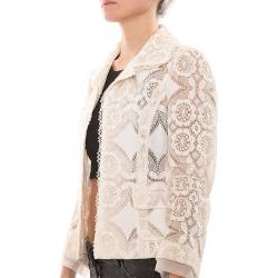 مملوكة مسبقًا جاكيت دولتشي أند غابانا دانتيل أبيض M