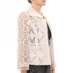 مملوكة مسبقًا جاكيت دولتشي أند غابانا دانتيل أبيض M