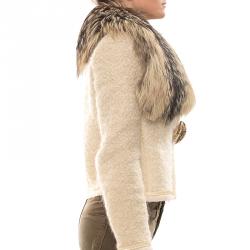 مملوكة مسبقًا جاكيت دولتشي أند غابانا موهير وفرو كريمي M